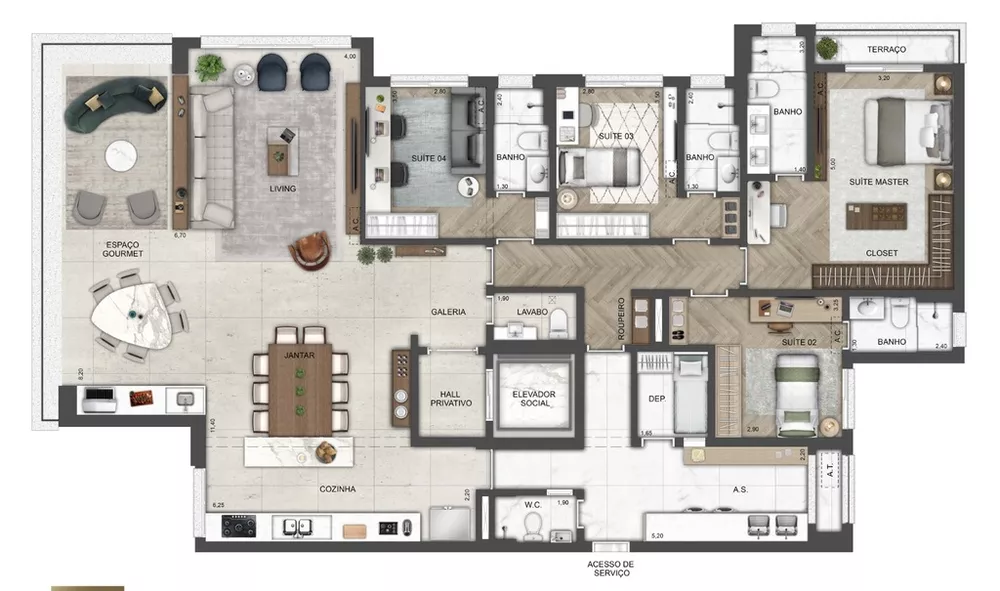 Apartamento à venda com 4 quartos, 220m² - Foto 15