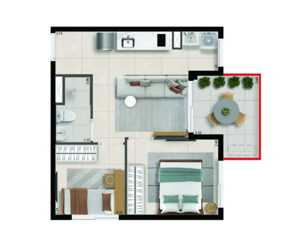 Apartamento, 2 quartos, 32 m² - Foto 12