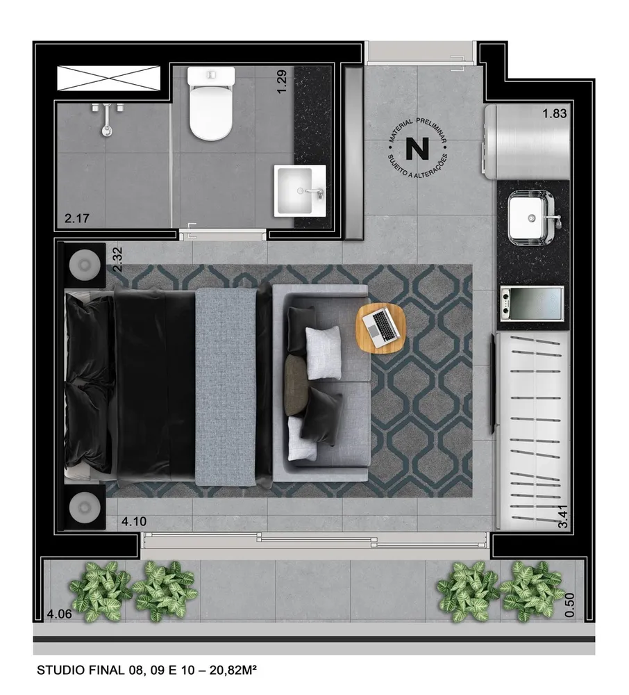 Apartamento, 1 quarto, 32 m² - Foto 4