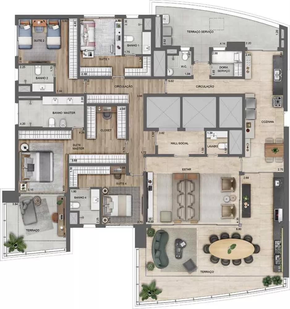 Apartamento, 4 quartos, 276 m² - Foto 3