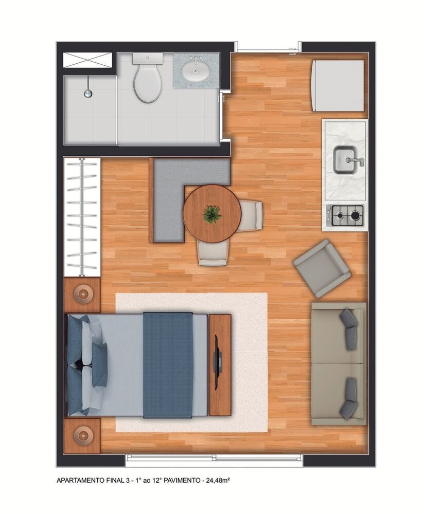 Apartamento, 1 quarto, 24 m² - Foto 3