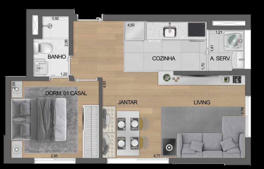 Apartamento, 2 quartos, 38 m² - Foto 6