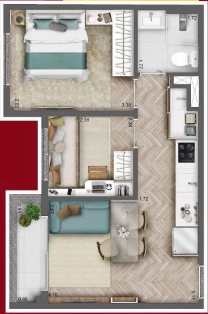 Apartamento, 2 quartos, 38 m² - Foto 8