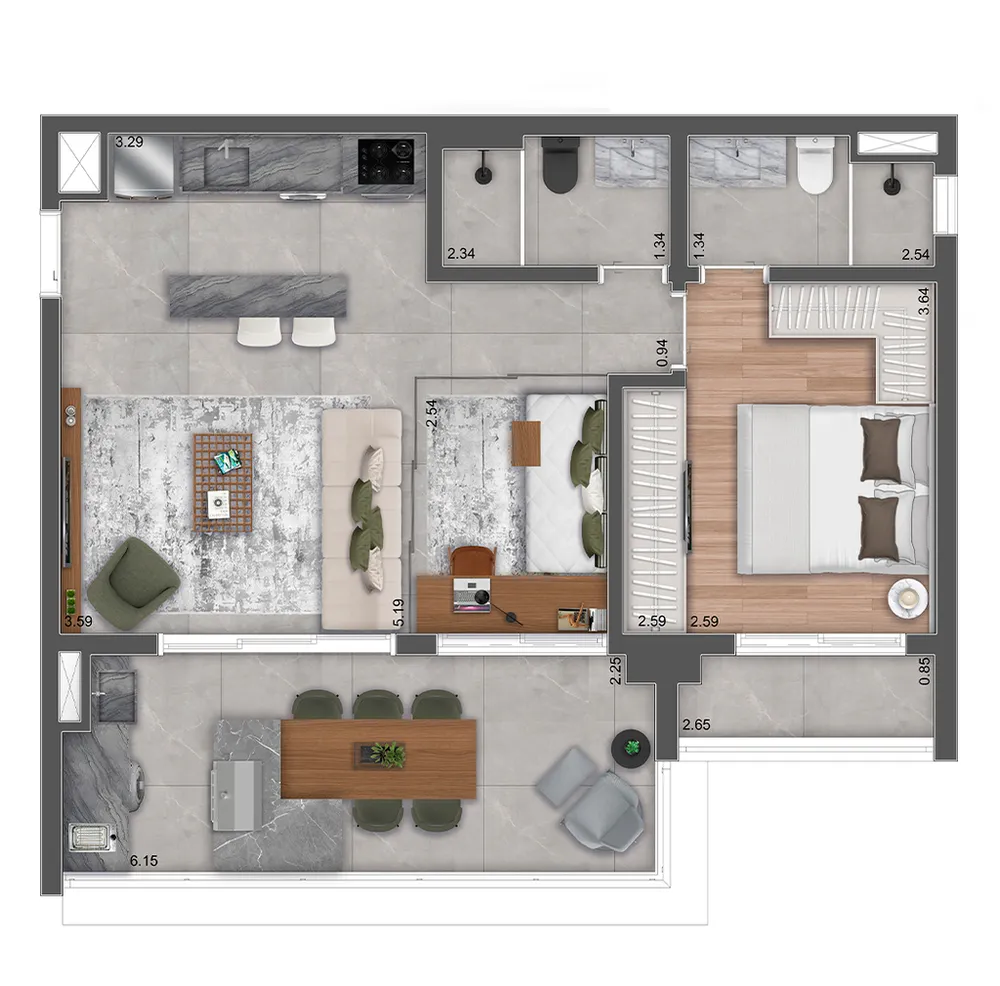 Apartamento, 1 quarto, 50 m² - Foto 15