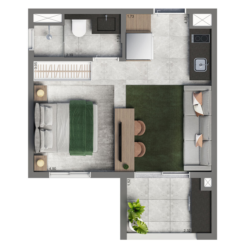 Apartamento, 1 quarto, 19 m² - Foto 11