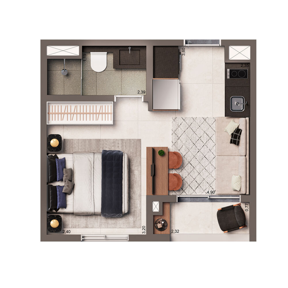 Apartamento, 1 quarto, 19 m² - Foto 8