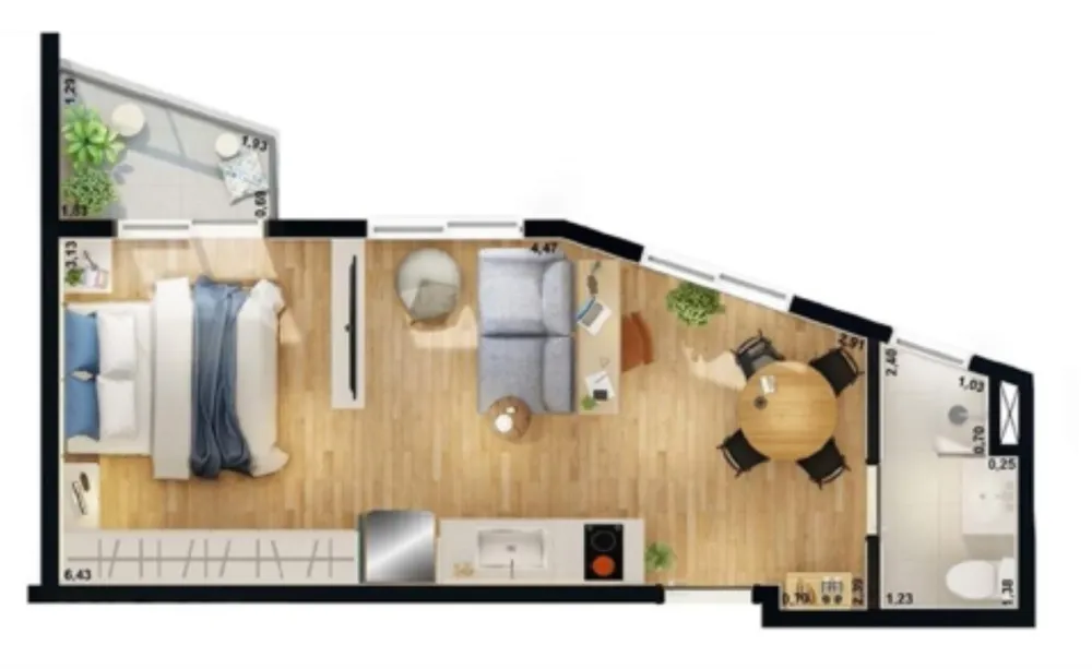 Apartamento, 1 quarto, 34 m² - Foto 7