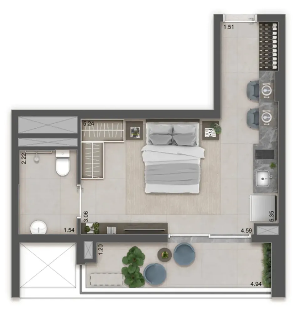 Apartamento, 1 quarto, 37 m² - Foto 11