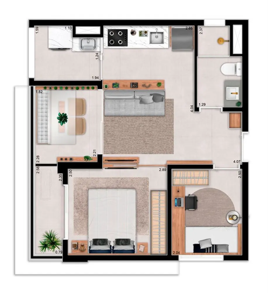 Apartamento, 1 quarto, 29 m² - Foto 8