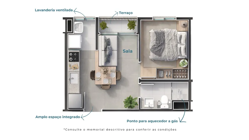 Apartamento, 2 quartos, 43 m² - Foto 9