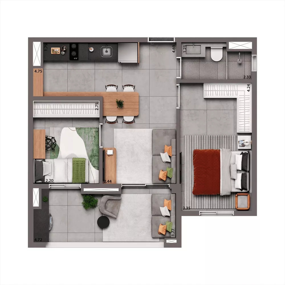 Apartamento à venda com 2 quartos, 49m² - Foto 14