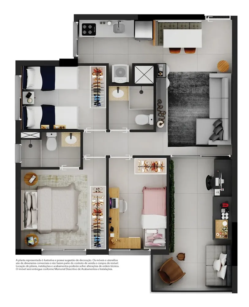 Apartamento, 3 quartos, 61 m² - Foto 5