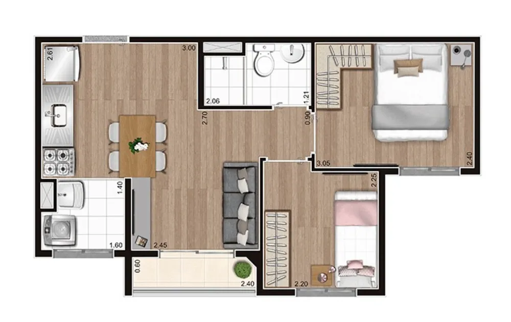 Apartamento, 2 quartos, 37 m² - Foto 10