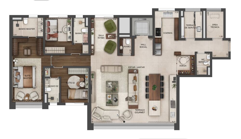 Apartamento, 3 quartos, 133 m² - Foto 7