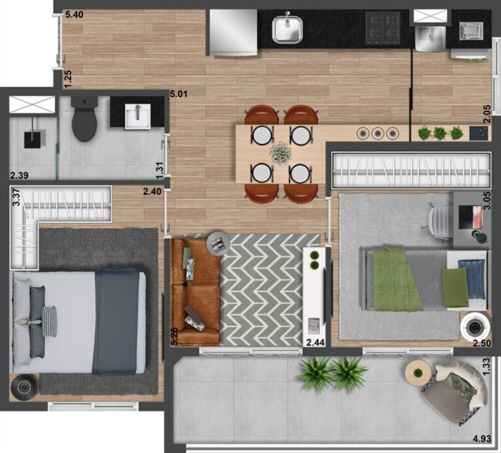 Apartamento, 1 quarto, 39 m² - Foto 9