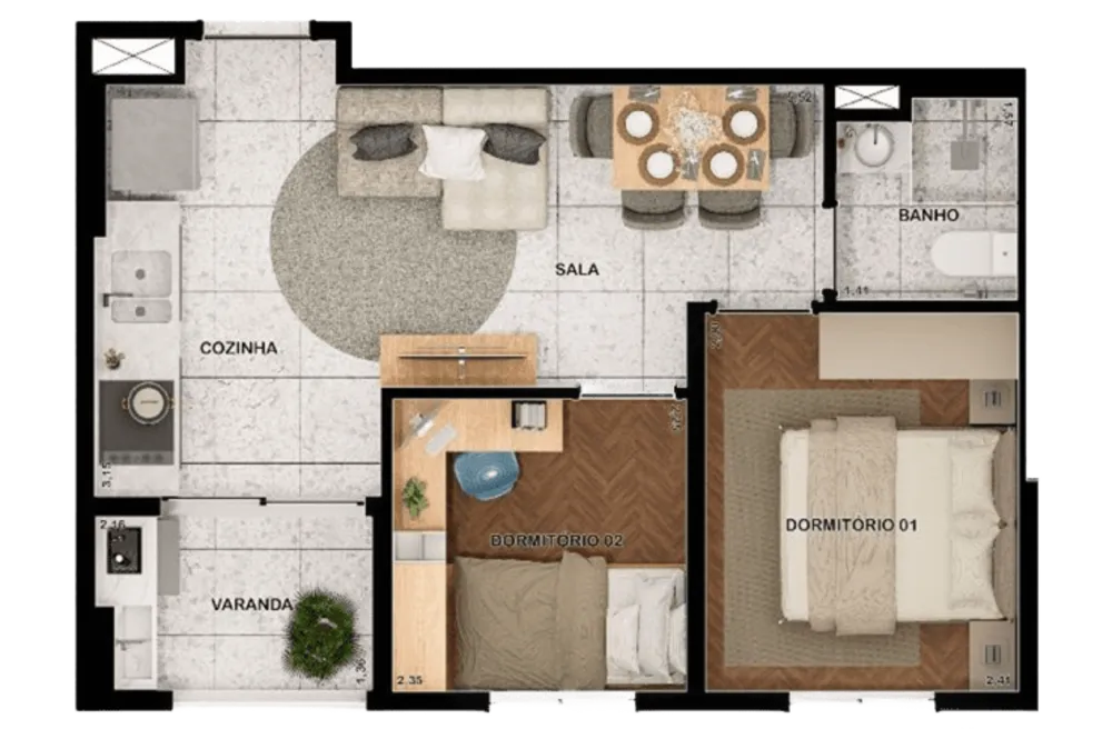 Apartamento, 2 quartos, 35 m² - Foto 11