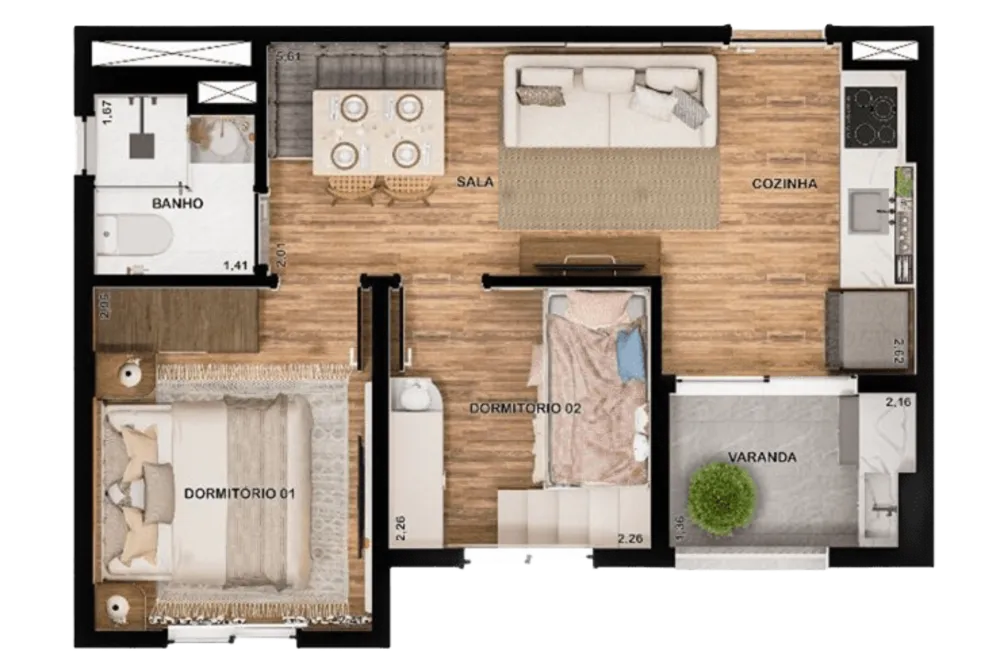 Apartamento, 2 quartos, 35 m² - Foto 12