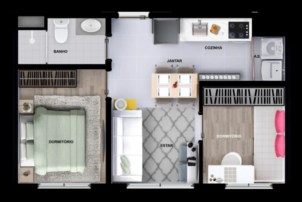 Apartamento, 2 quartos, 34 m² - Foto 8