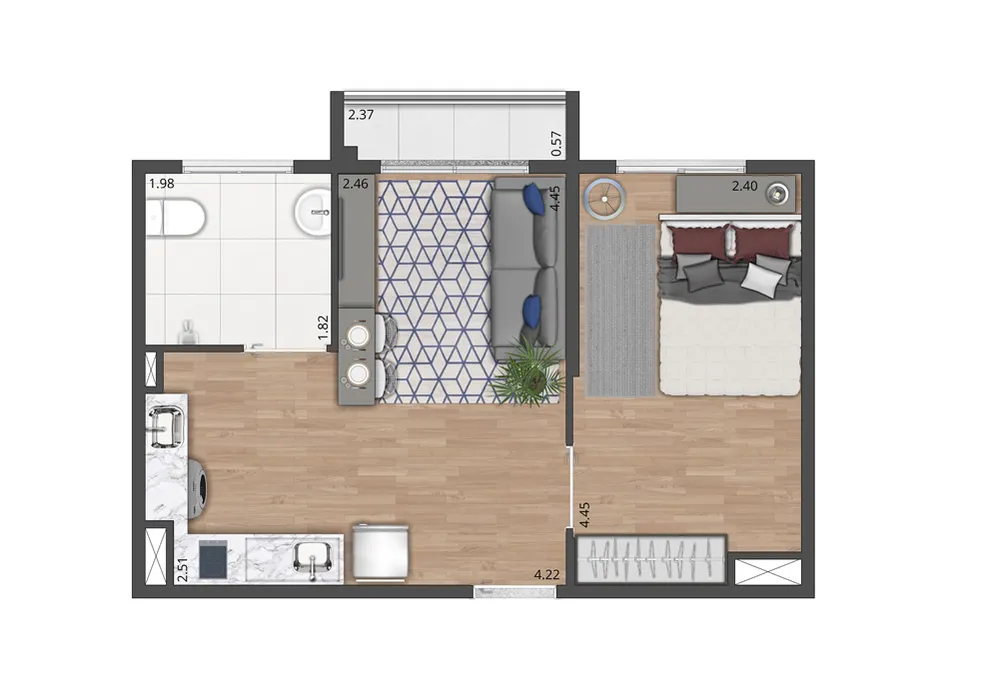 Apartamento, 2 quartos, 46 m² - Foto 10