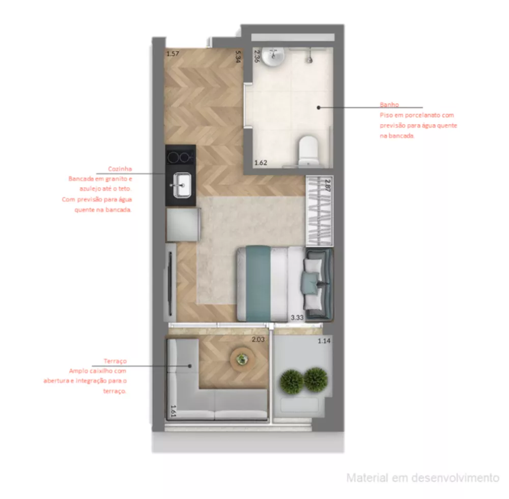 Apartamento à venda com 1 quarto, 28m² - Foto 7