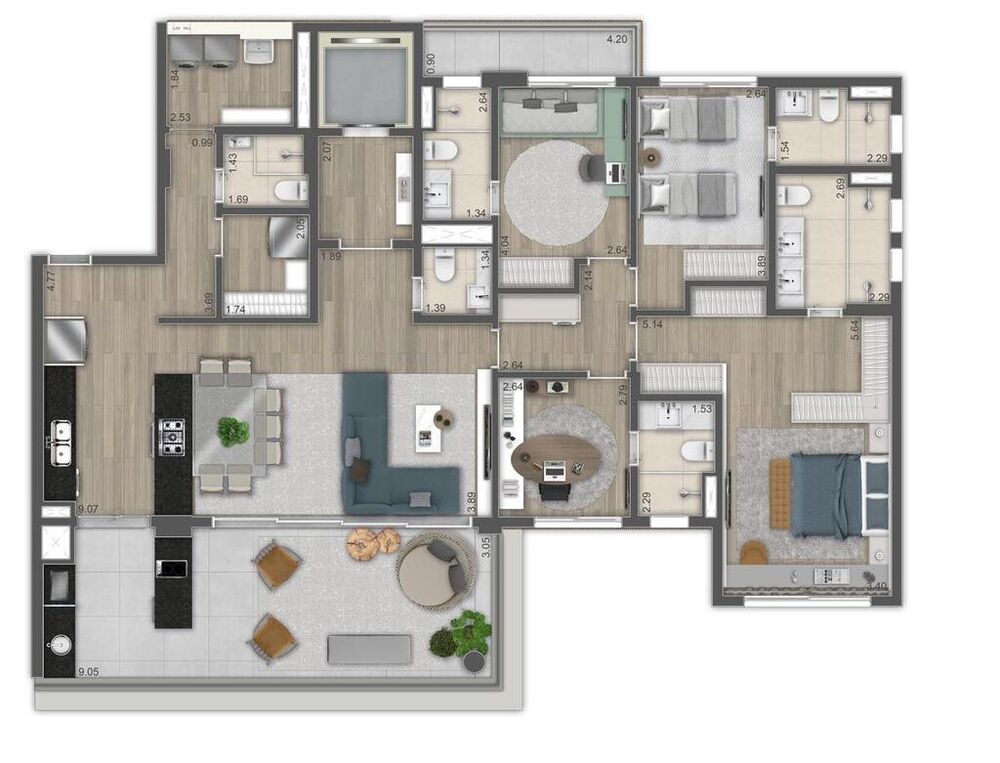 Apartamento, 4 quartos, 194 m² - Foto 3