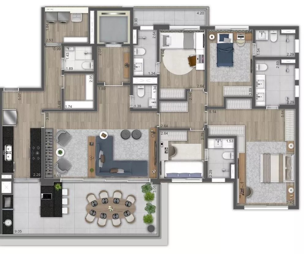 Apartamento, 4 quartos, 194 m² - Foto 1