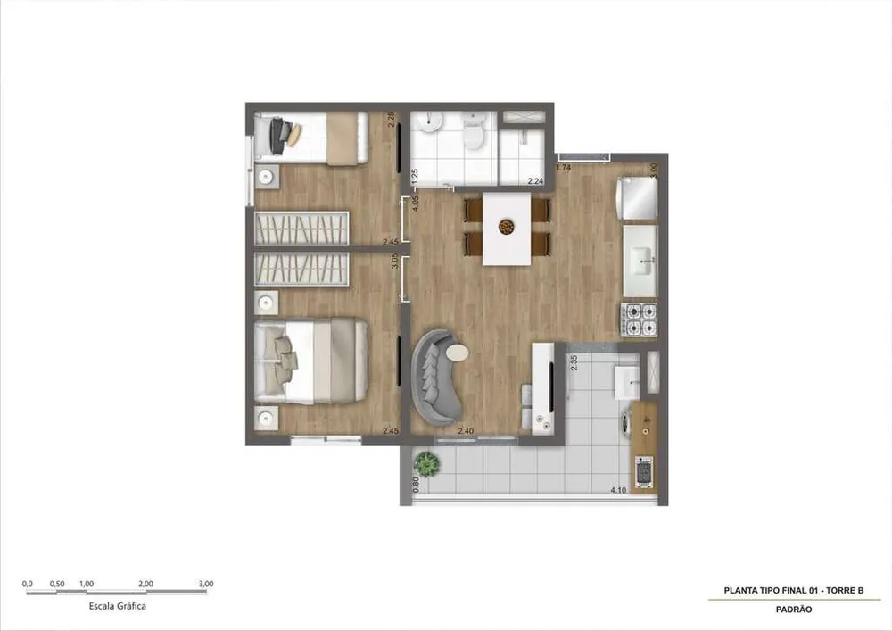 Apartamento, 2 quartos, 37 m² - Foto 19