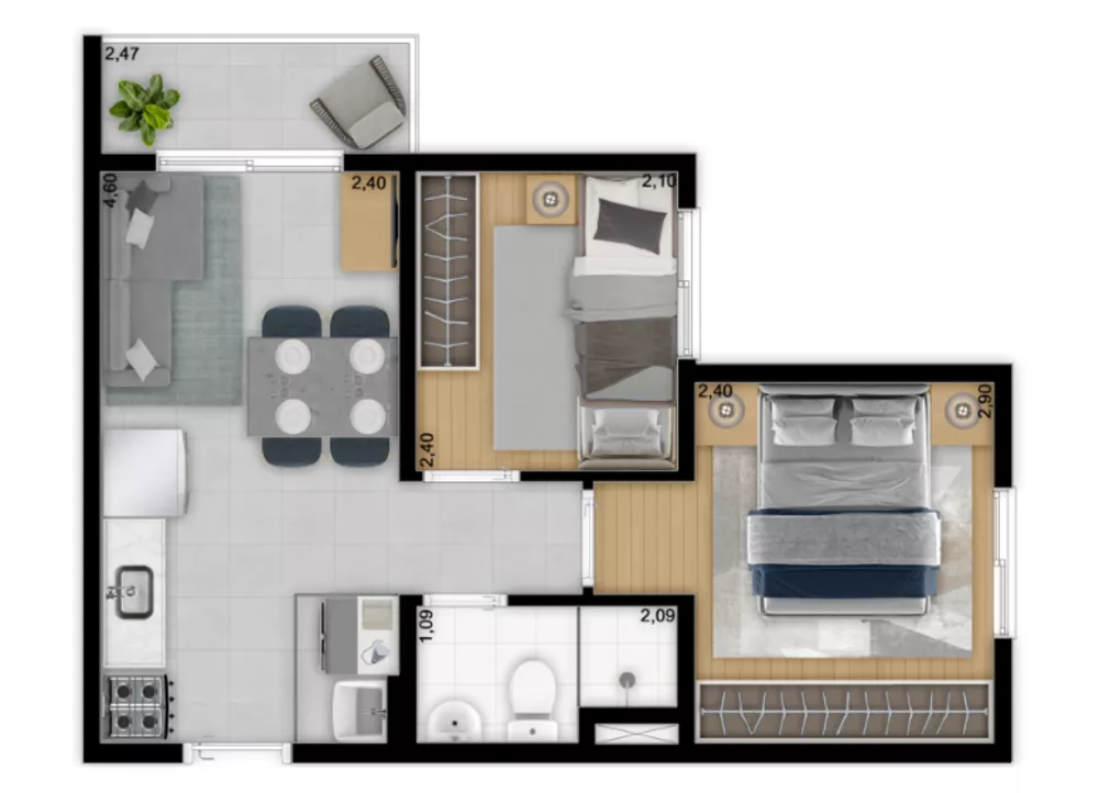 Apartamento à venda com 2 quartos, 32m² - Foto 7