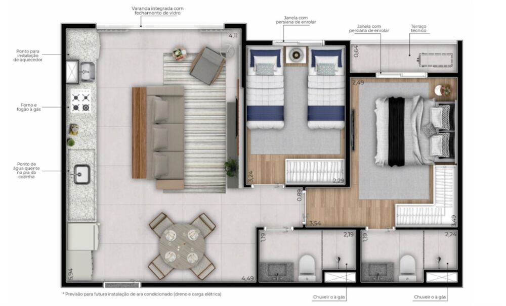 Apartamento, 2 quartos, 56 m² - Foto 8