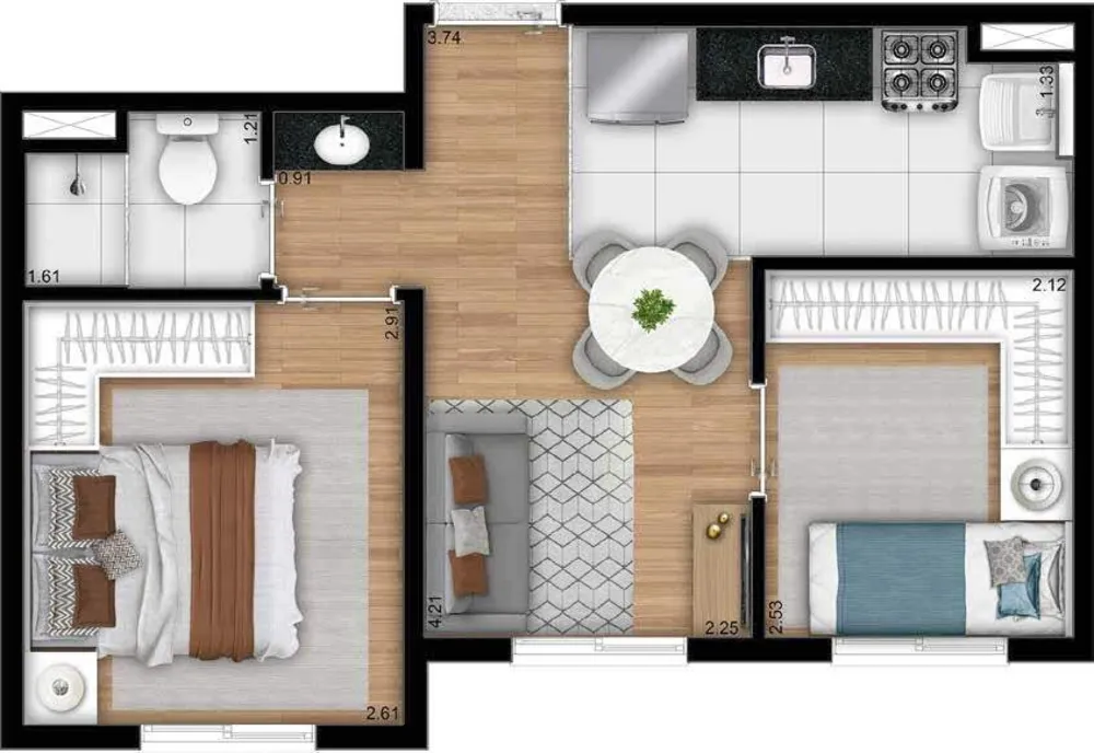 Apartamento, 2 quartos, 33 m² - Foto 12