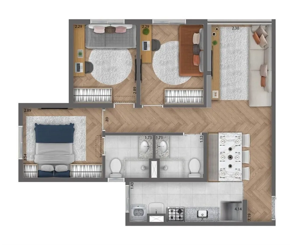 Apartamento, 3 quartos, 57 m² - Foto 15