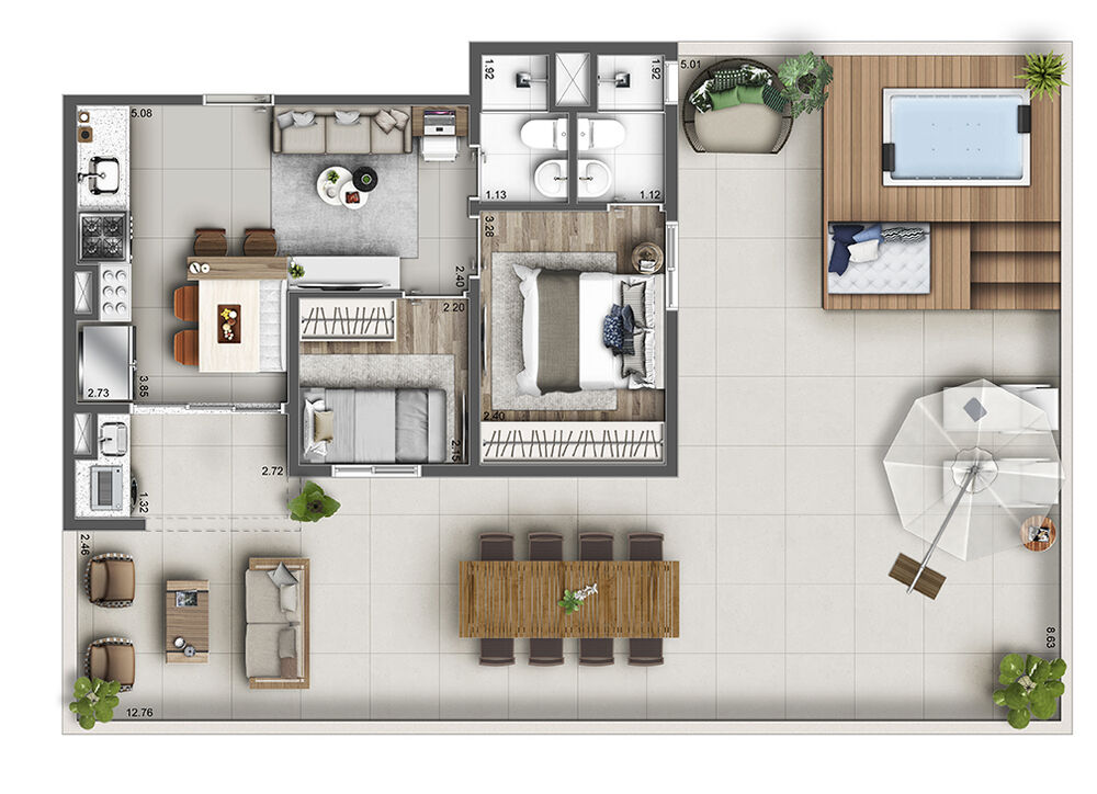Apartamento, 2 quartos, 137 m² - Foto 14