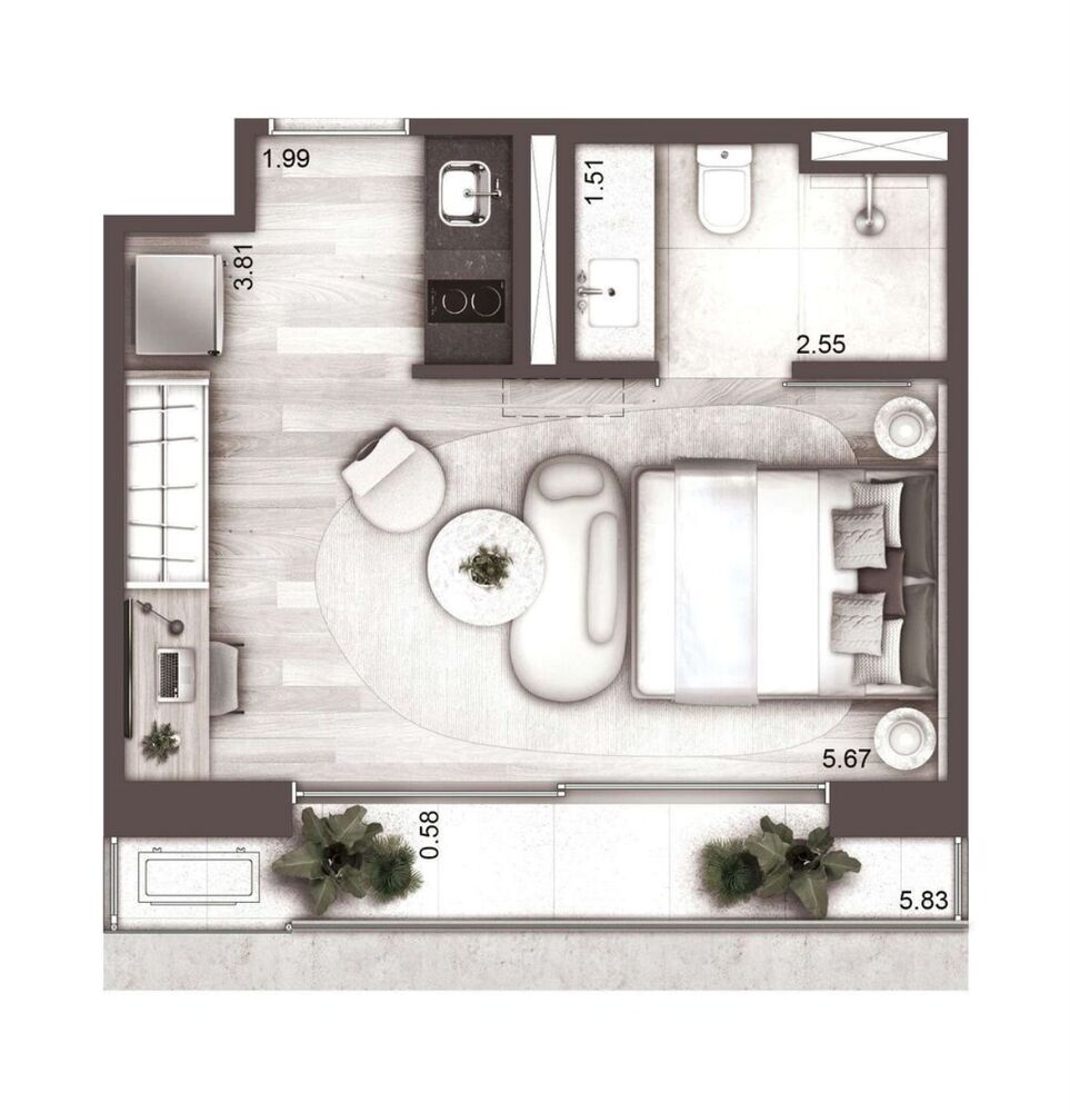 Apartamento, 1 quarto, 54 m² - Foto 17