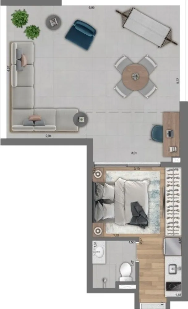 Apartamento, 1 quarto, 21 m² - Foto 4