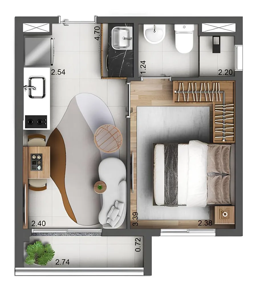 Apartamento, 2 quartos, 39 m² - Foto 5