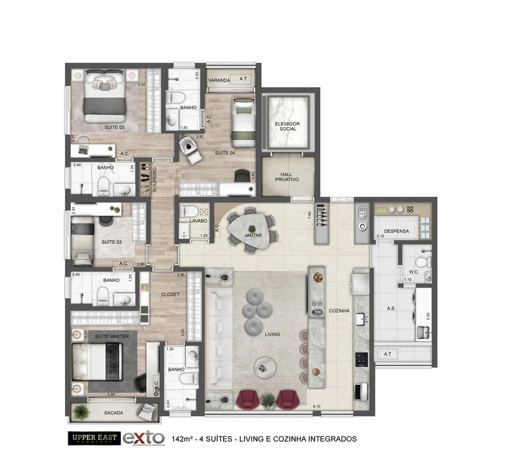 Apartamento, 4 quartos, 142 m² - Foto 12