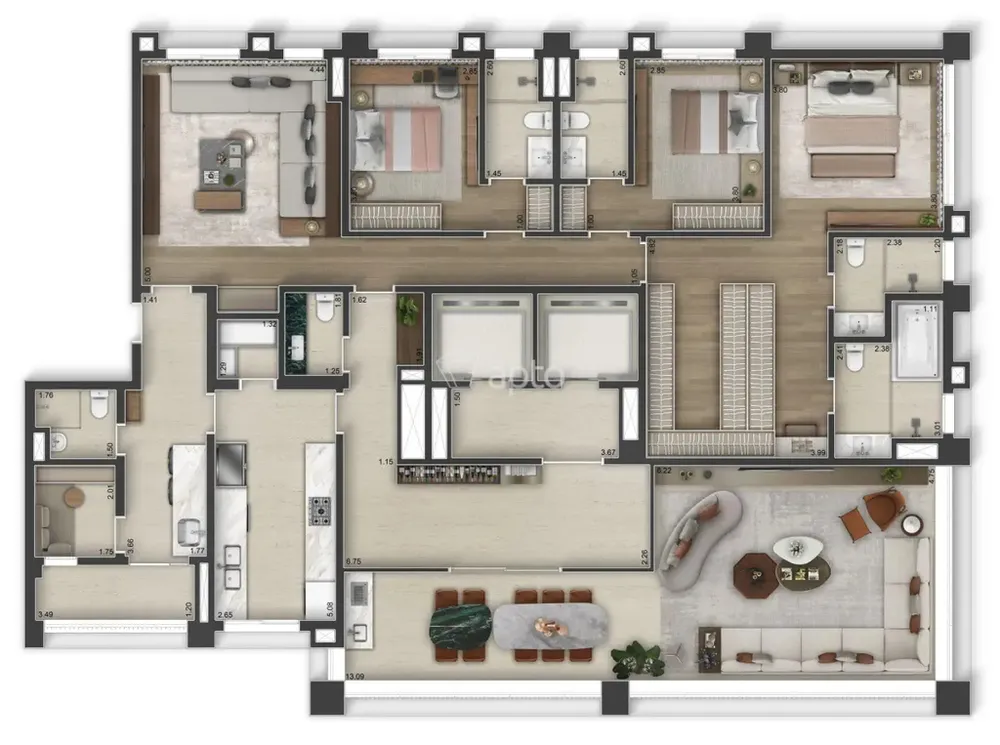 Apartamento, 3 quartos, 207 m² - Foto 5