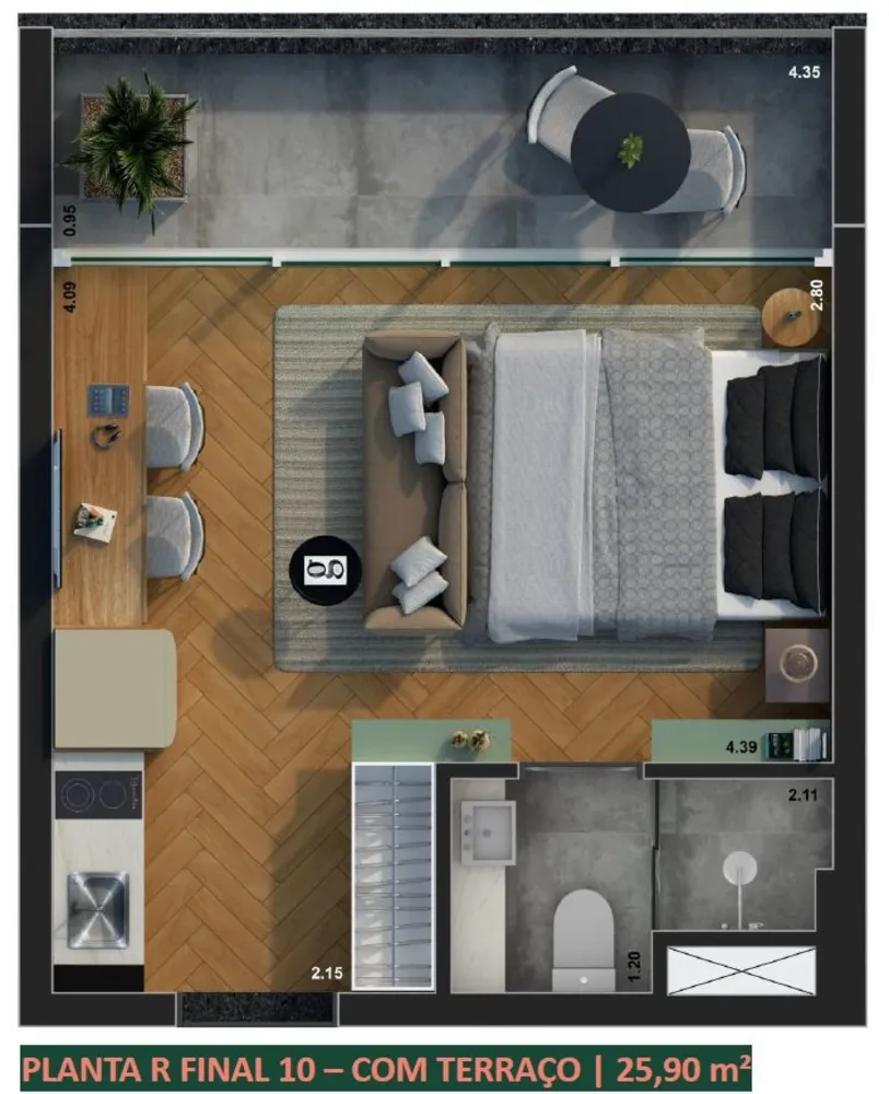 Apartamento, 1 quarto, 20 m² - Foto 8