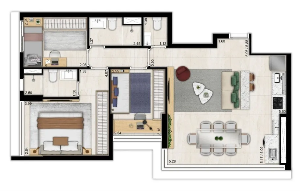Apartamento, 3 quartos, 79 m² - Foto 3