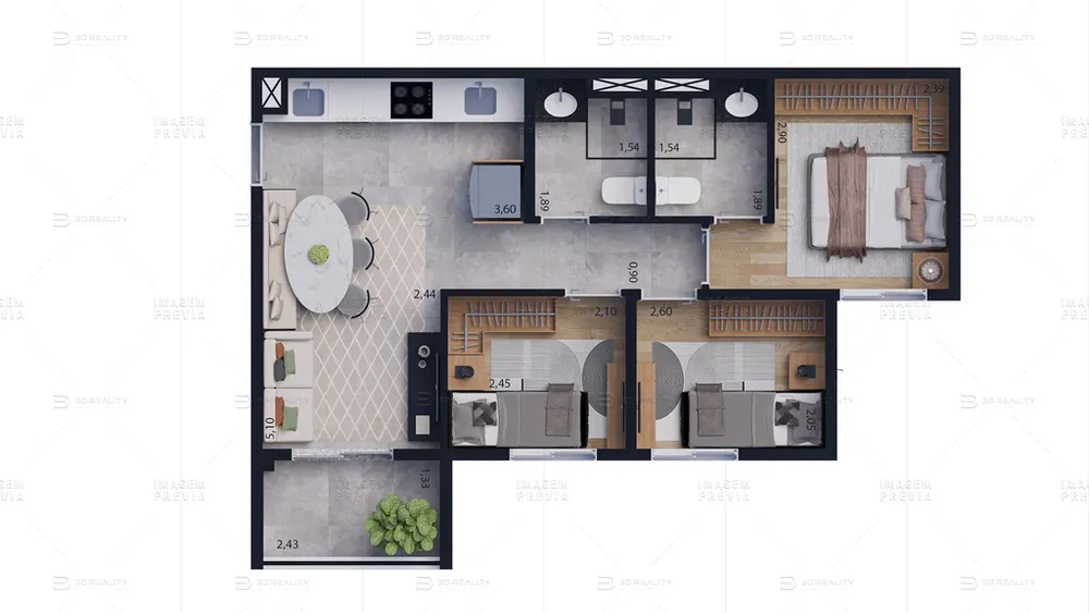 Apartamento, 3 quartos, 51 m² - Foto 15