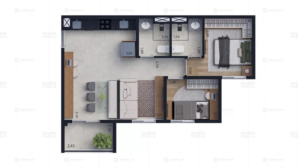 Apartamento, 3 quartos, 51 m² - Foto 16