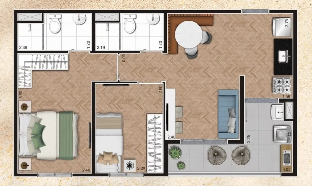 Apartamento, 2 quartos, 42 m² - Foto 17