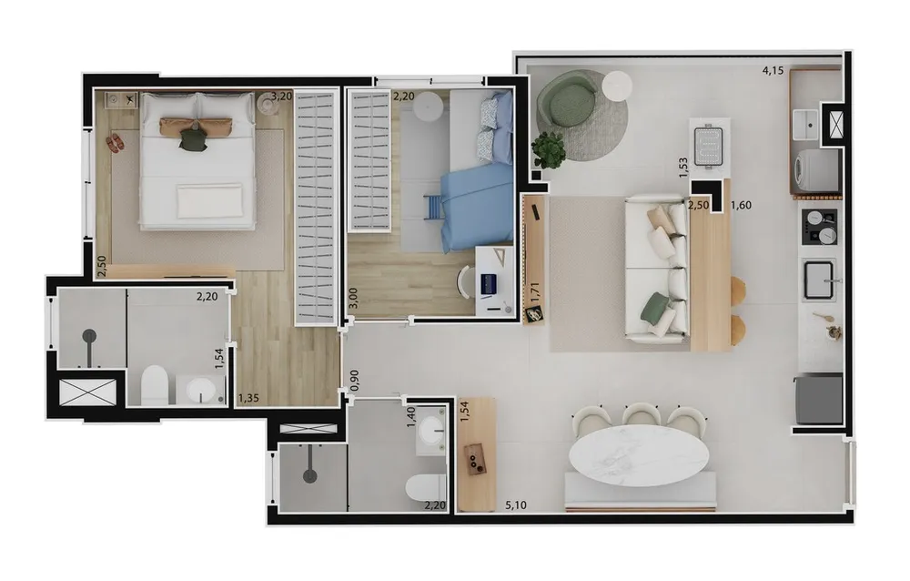 Apartamento, 2 quartos, 56 m² - Foto 8