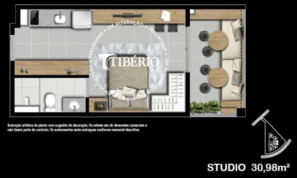 Kitnet-Studio, 30 m² - Foto 3