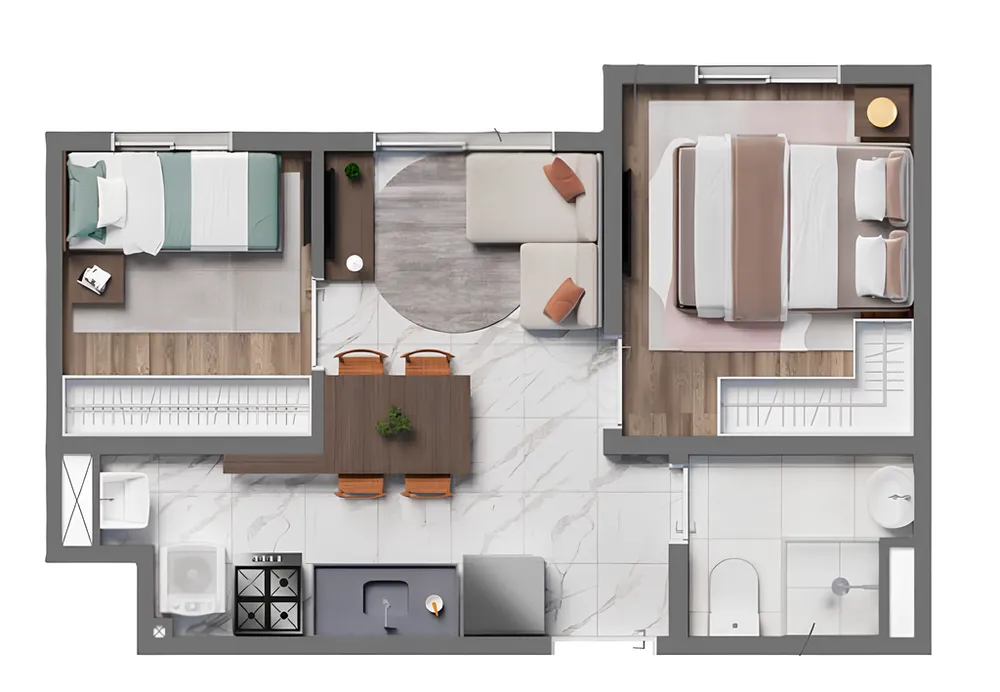 Apartamento, 2 quartos, 36 m² - Foto 3