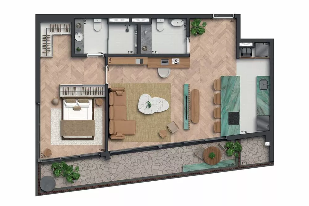 Apartamento à venda com 1 quarto, 122m² - Foto 17