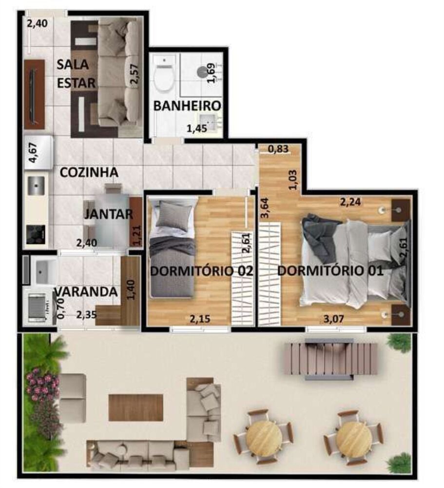 Apartamento, 2 quartos, 61 m² - Foto 4