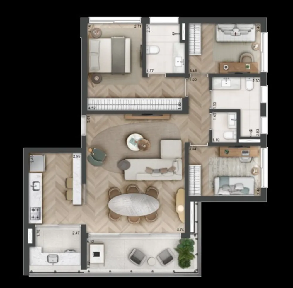 Cobertura, 3 quartos, 221 m² - Foto 10