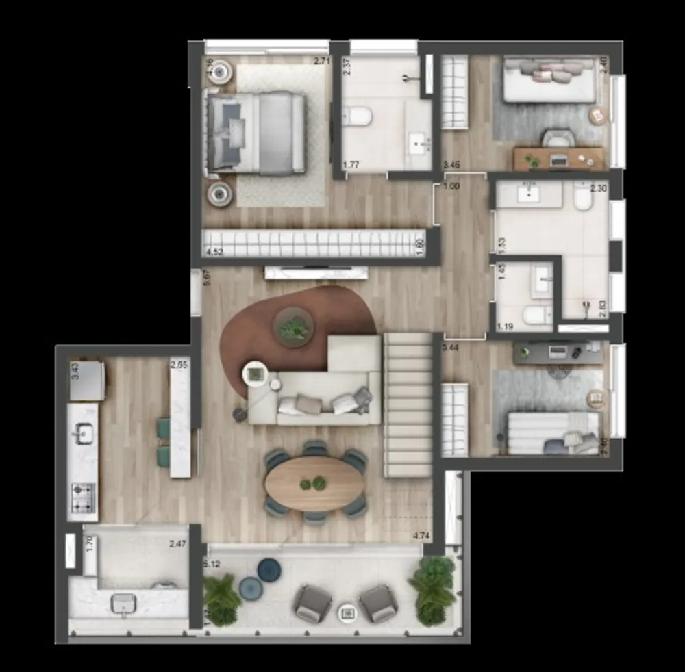 Cobertura, 3 quartos, 221 m² - Foto 11