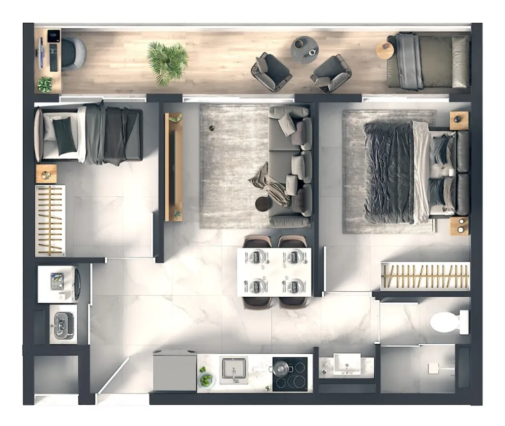 Apartamento, 2 quartos, 43 m² - Foto 8